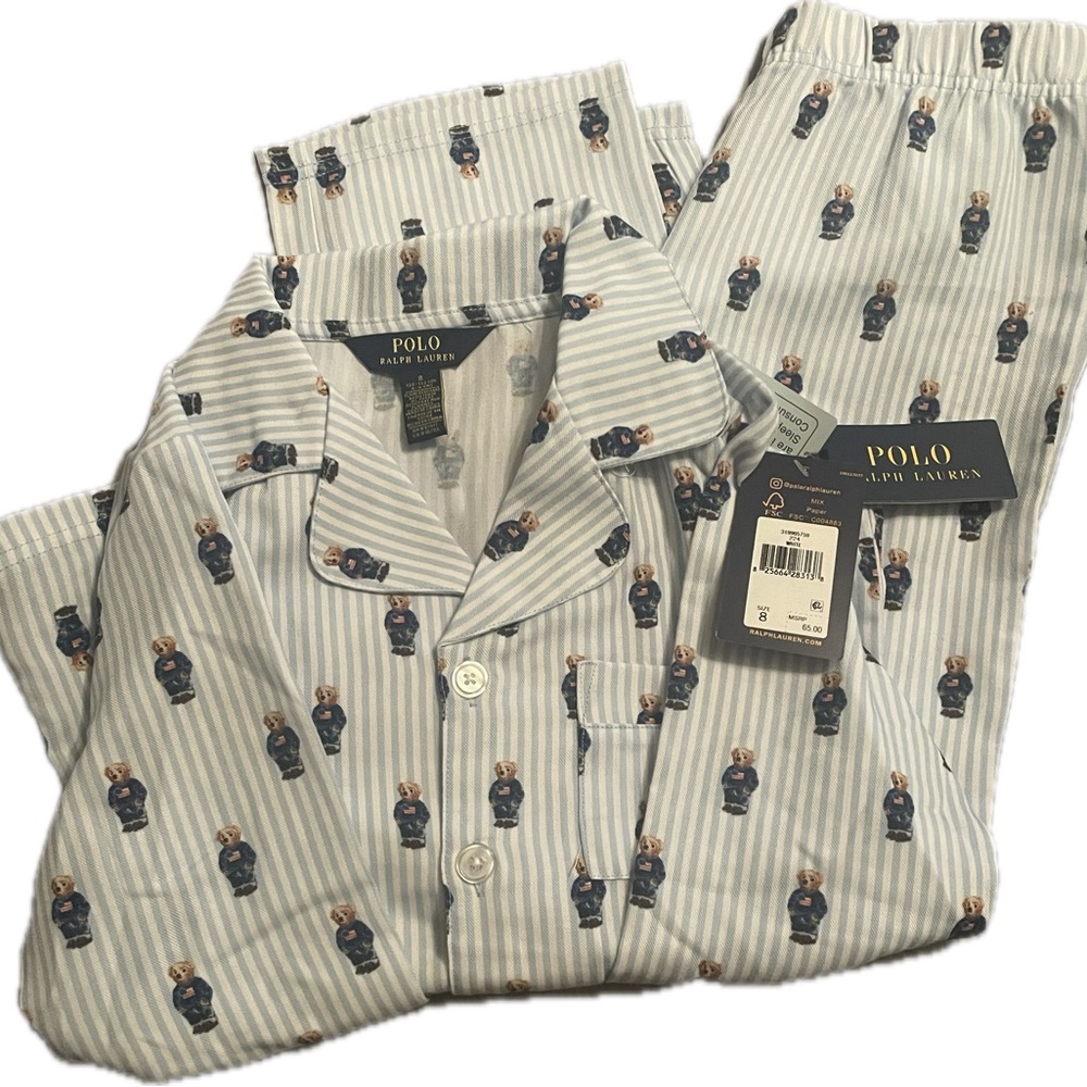 *BRAND NEW* Polo Ralph Lauren Size 8 Long Sleeve Shirt & Pants PJ Set